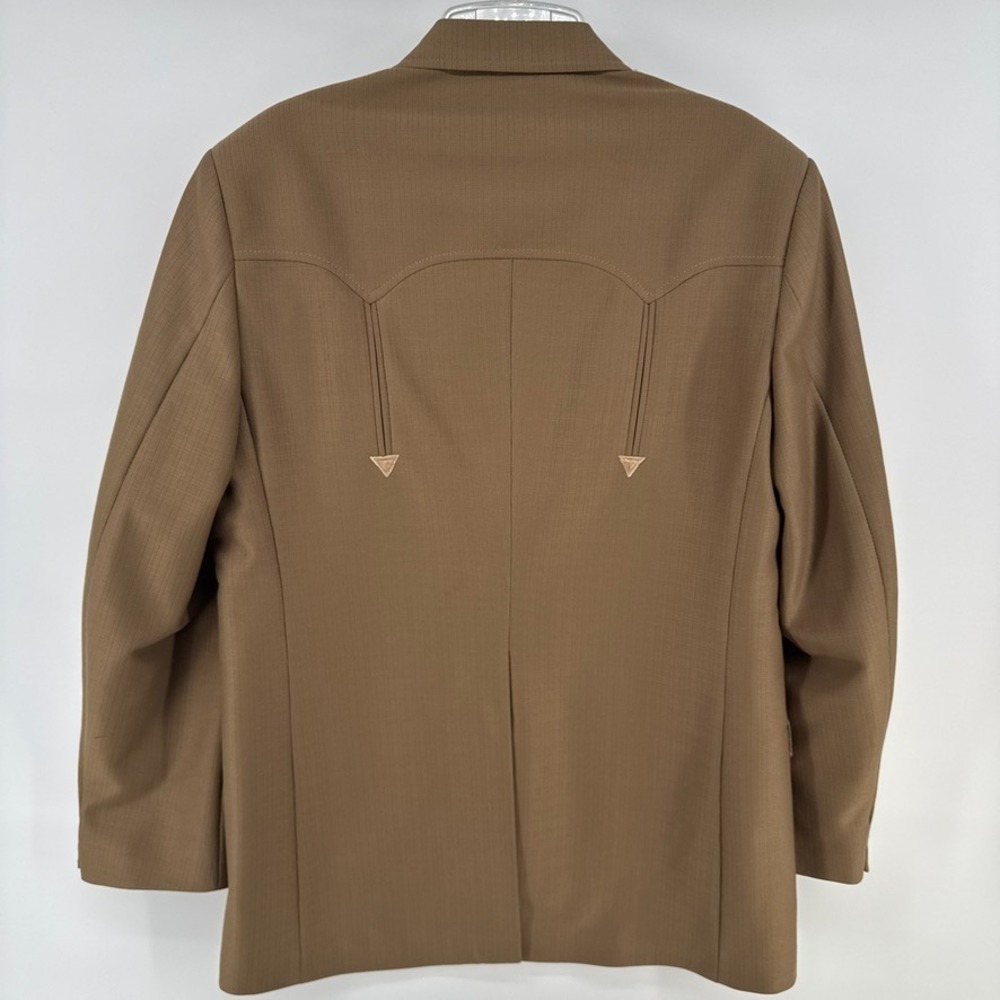 Circle S Western Blazer Mens 42R Tan Sport Coat Cowboy Ranch Jacket Embroidered - Picture 14 of 14